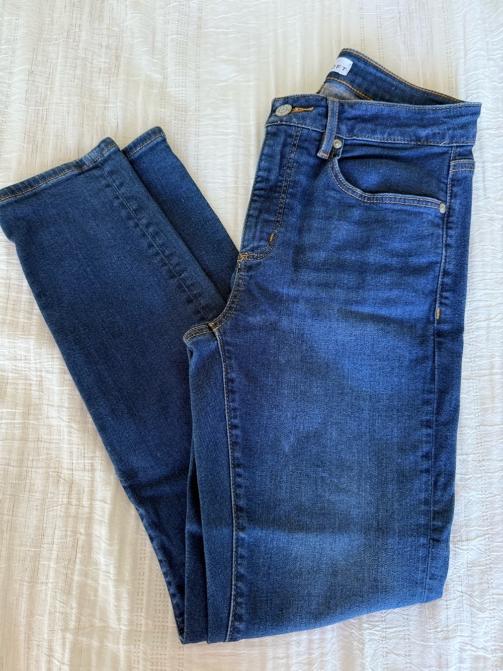 Loft Dark Blue Curvy Skinny Jeans